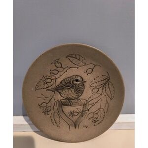 Poole England Bird and Rosehip Decorative Plate Art Pottery